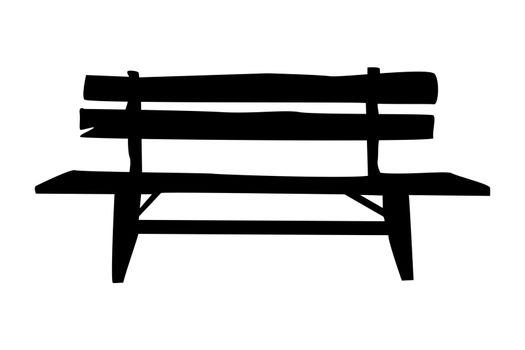 Bench icon isolated on white background. Black bench silhouette.
