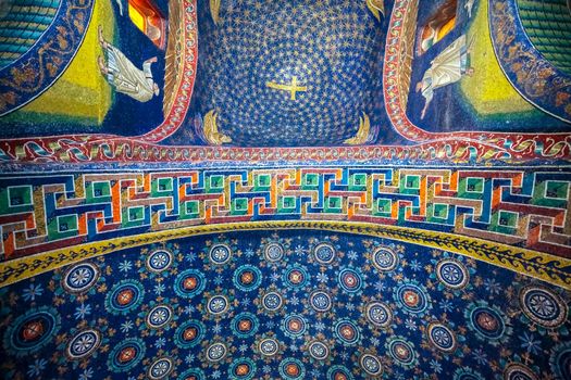 Historic byzantine mosaic in Saint Vitale Basilica, Ravenna, Italy