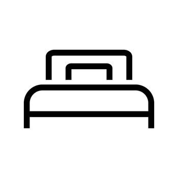 Single bed icon. Inn sign. Vector.