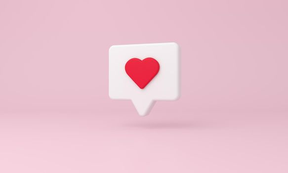 Like heart notification icon, Social media notification on a pink background.