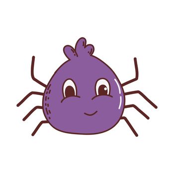 Funny Spider. Halloween element. Trick or treat concept. Vector illustration in hand drawn style