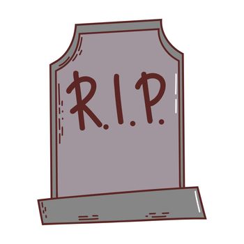 Gravestone. Halloween element. Trick or treat concept. Vector illustration in hand drawn style