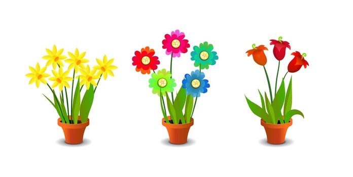 Bright, Colorful Flowers Clip Art