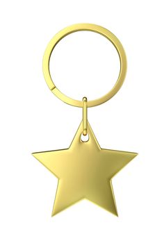 Shiny gold keyring with star