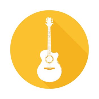 Acoustic Guitar on Round Icon