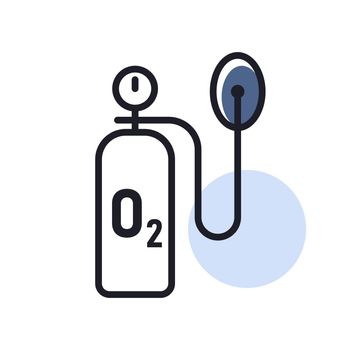Medical oxygen cylinder vector icon. Coronavirus.