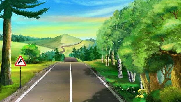 Scenic road illustration