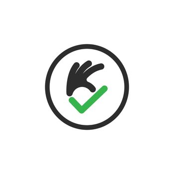 ok hand gesture check mark   icon vector illustration design 