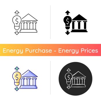 Government energy price regulation icon