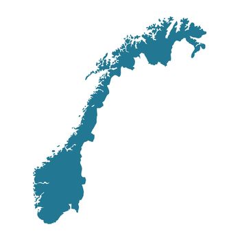 Outline Silhouette of Norwegian Map