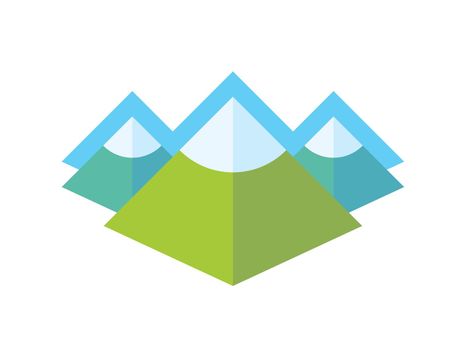 Emblem with Rocky Landscape of Alpine Mountains
