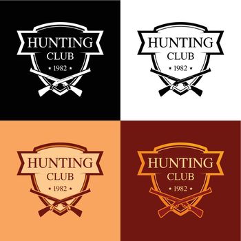 Set of Logotypes for Hunter Club in the form of a Coat of Arms