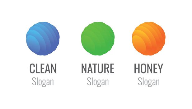 Logo set of Colorful Spheres - Honey farm or Store, Nature eco company and Logo for Cleanup Service or Institution.
