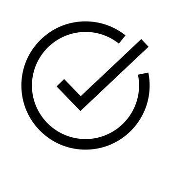Round check mark symbol. Tick symbol. Vector.