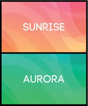Set of Horizontal Abstract Backgrounds with colorful wavy pattern