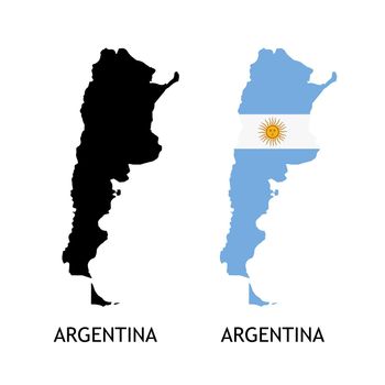 Vector Silhouette of Argentina on white color