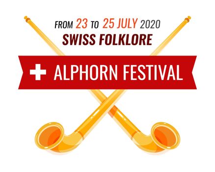 Alphorn Festival banner with caption of event date