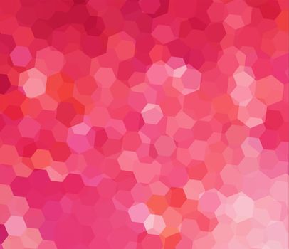 Pink Mosaic Background with Vector Hexagon pattern