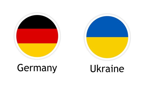Vector template for illustration of relations between Germany and Ukraine.