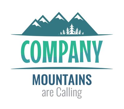 Mountains are Calling - Perceptible vector Logo with Mountains for Travel Company