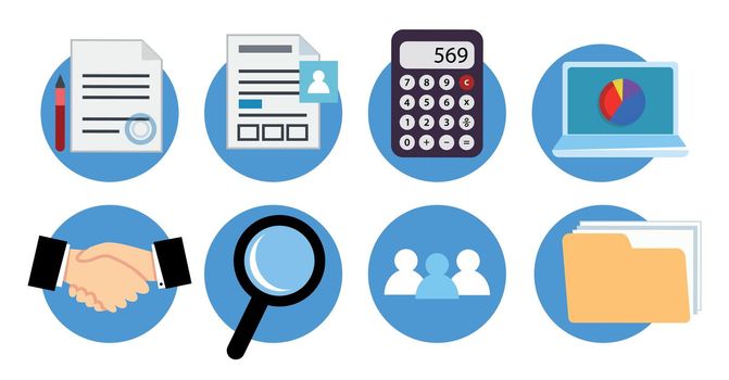 Vector Icons for website design accounting services