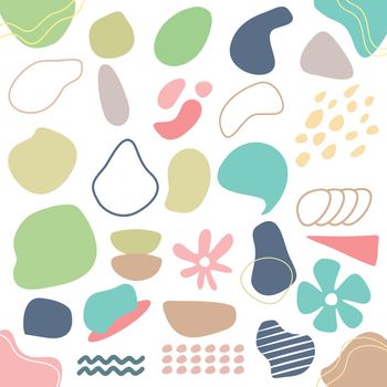Abstract shape elements hand drawn vector