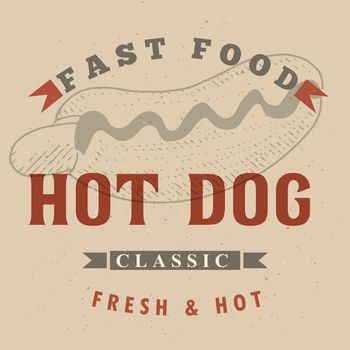 Hot dog label design