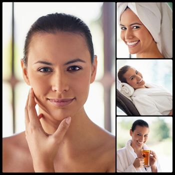 Treat yourself to a day of beauty and relaxation. Composite image of an attractive young woman in a beauty spa.