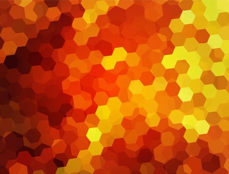 Red Background with mosaic of flame hexagons