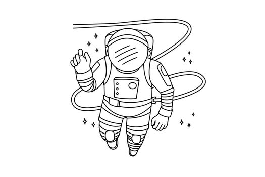 Astronaut in spacesuit flying in cosmos
