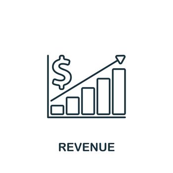 Revenue icon. Line simple Crowdfunding icon for templates, web design and infographics
