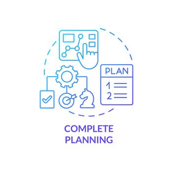 Complete planning blue gradient concept icon
