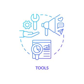 Tools blue gradient concept icon