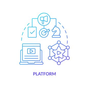 Platform blue gradient concept icon
