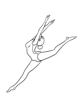 Gymnastics Isolated Coloring Page for Kids