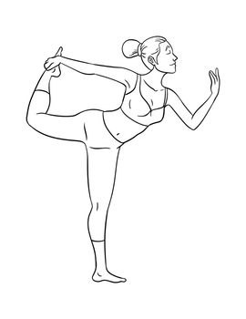 A cute and funny coloring page of Yoga. Provides hours of coloring fun for children. Color, this page is very easy. Suitable for little kids and toddlers.