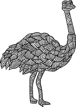 Ostrich Mandala Coloring Pages for Adults