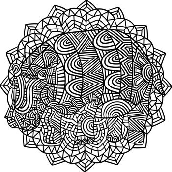 Hippopotamus Mandala Coloring Pages for Adults