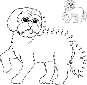 Dot to Dot Maltese Dog Isolated Coloring Page