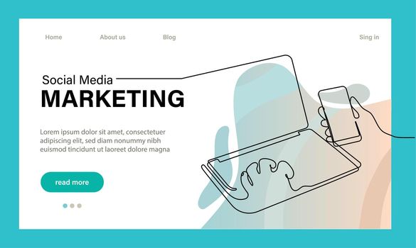 Landing page template of Social media marketing