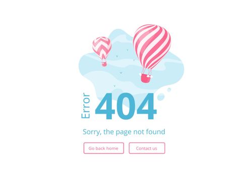 Page not found 404 error website vector graphic