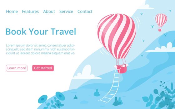 Hot air balloon website booking page template