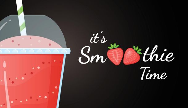 Red smoothie logo strawberry fruit shake cocktail