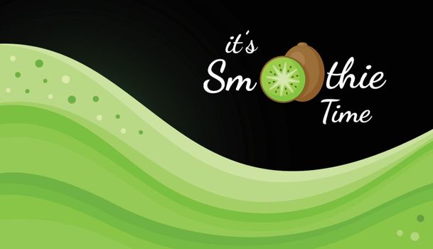 Green kiwi smoothie logo vitamin shake banner