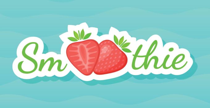 Red smoothie strawberry cocktail sticker logo