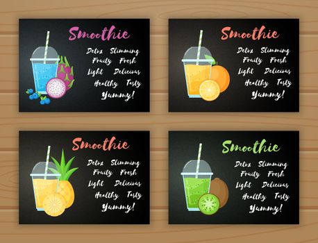 Set of smoothie banner vitamin drink illustration