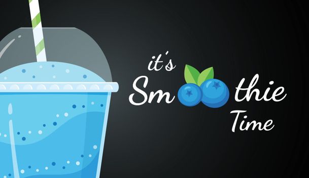 Blueberry smoothie logo fruit shake illustration