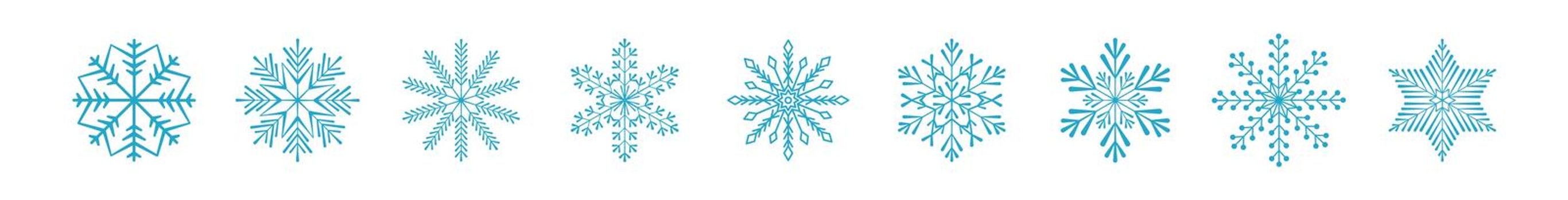 Frozen snowflake symbol collection vector illustration