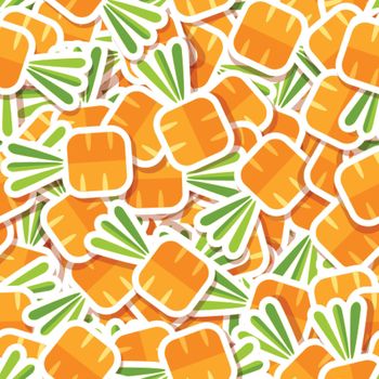 Flat carrot vegetable patch seamless pattern