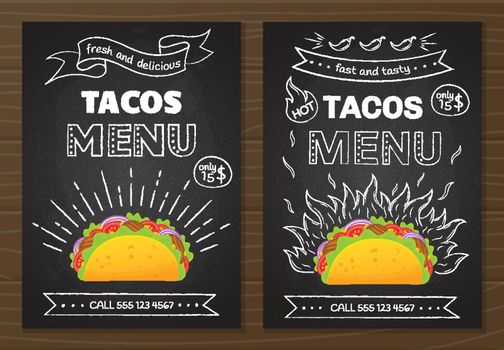 Fresh traditional veggie tacos food web banner